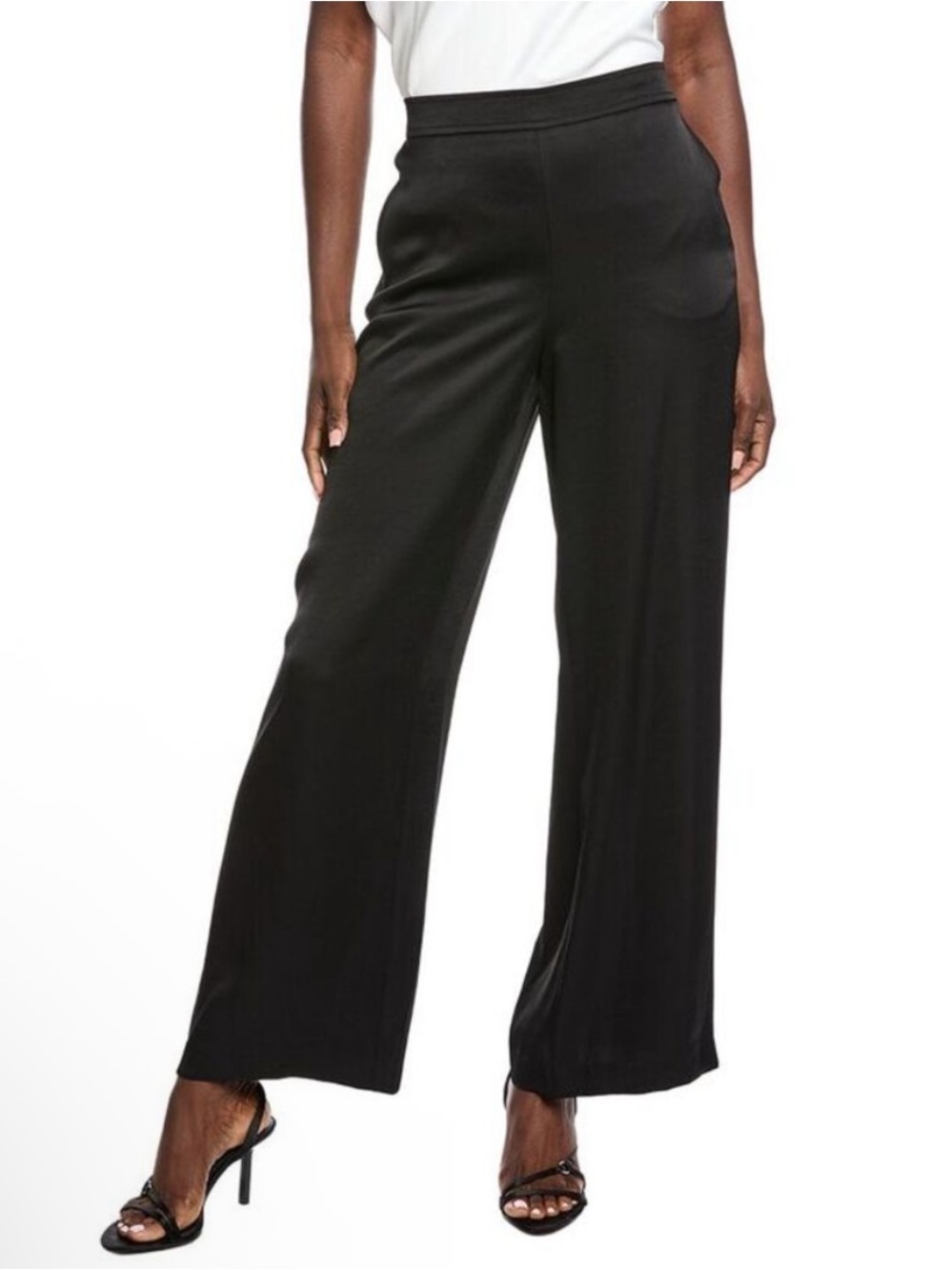 Kenneth Cole NWT Wide-Leg Black pull on cropped Palazzo Pants